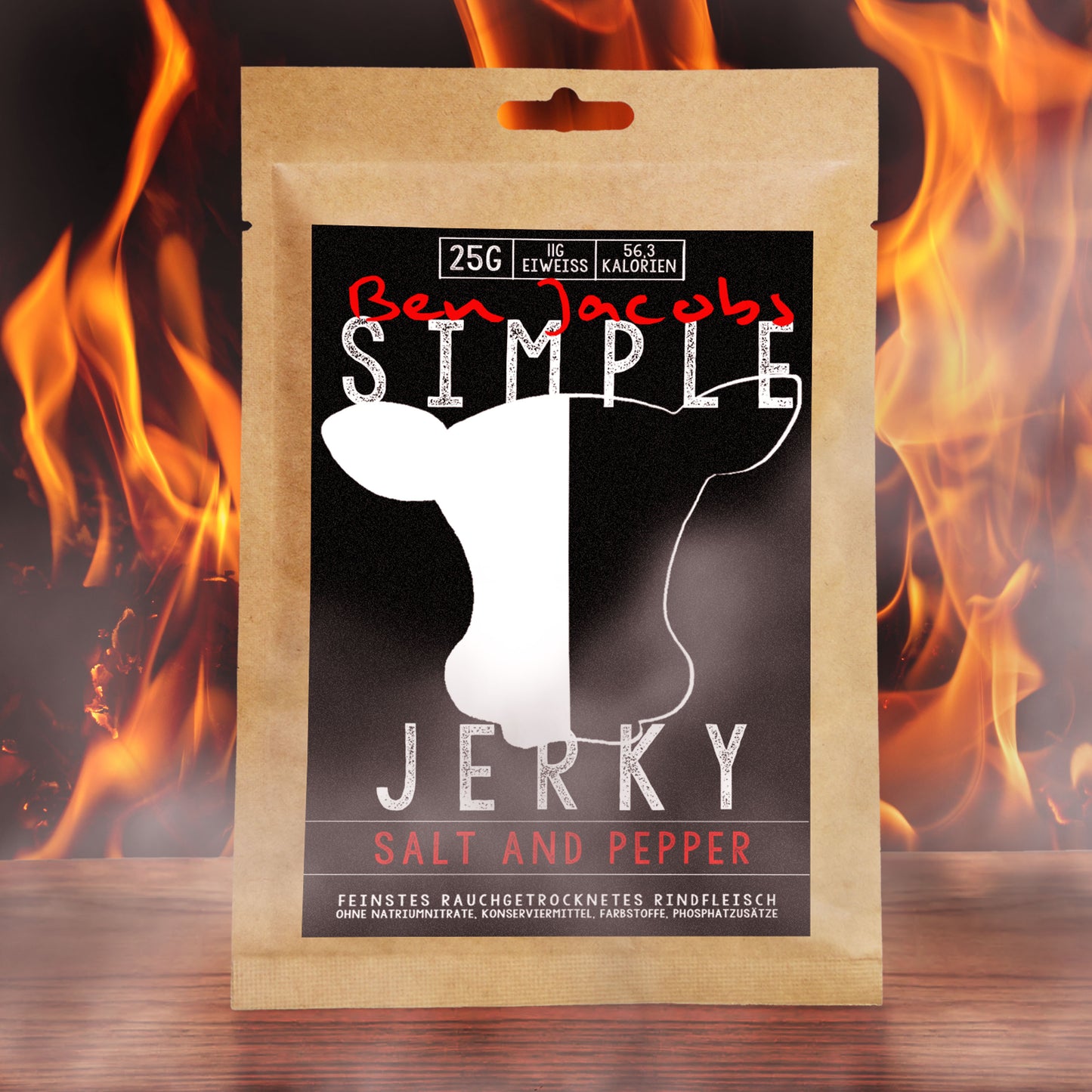 Yksinkertainen Jerky - Suola & Pippuri (25g)