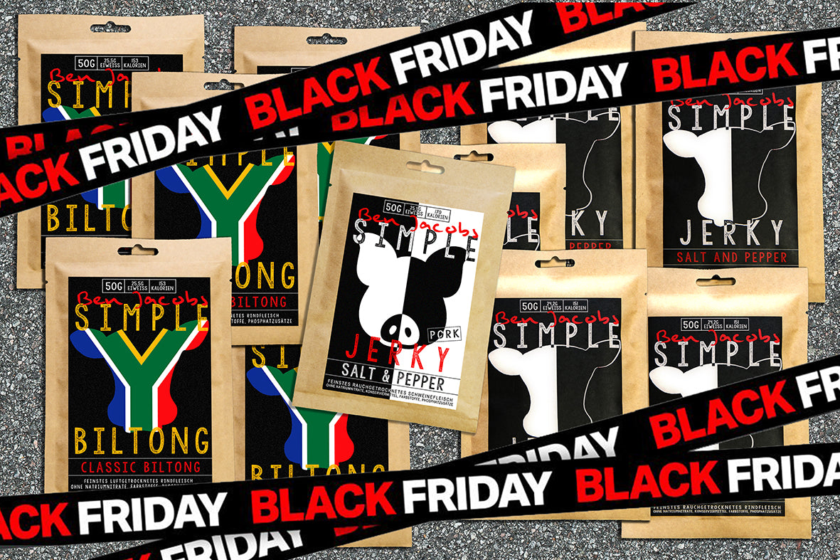 5 x 50g Naudan Jerkyä + 5 x 50g Biltongia + 1 ilmainen pussi Possun Jerkyä