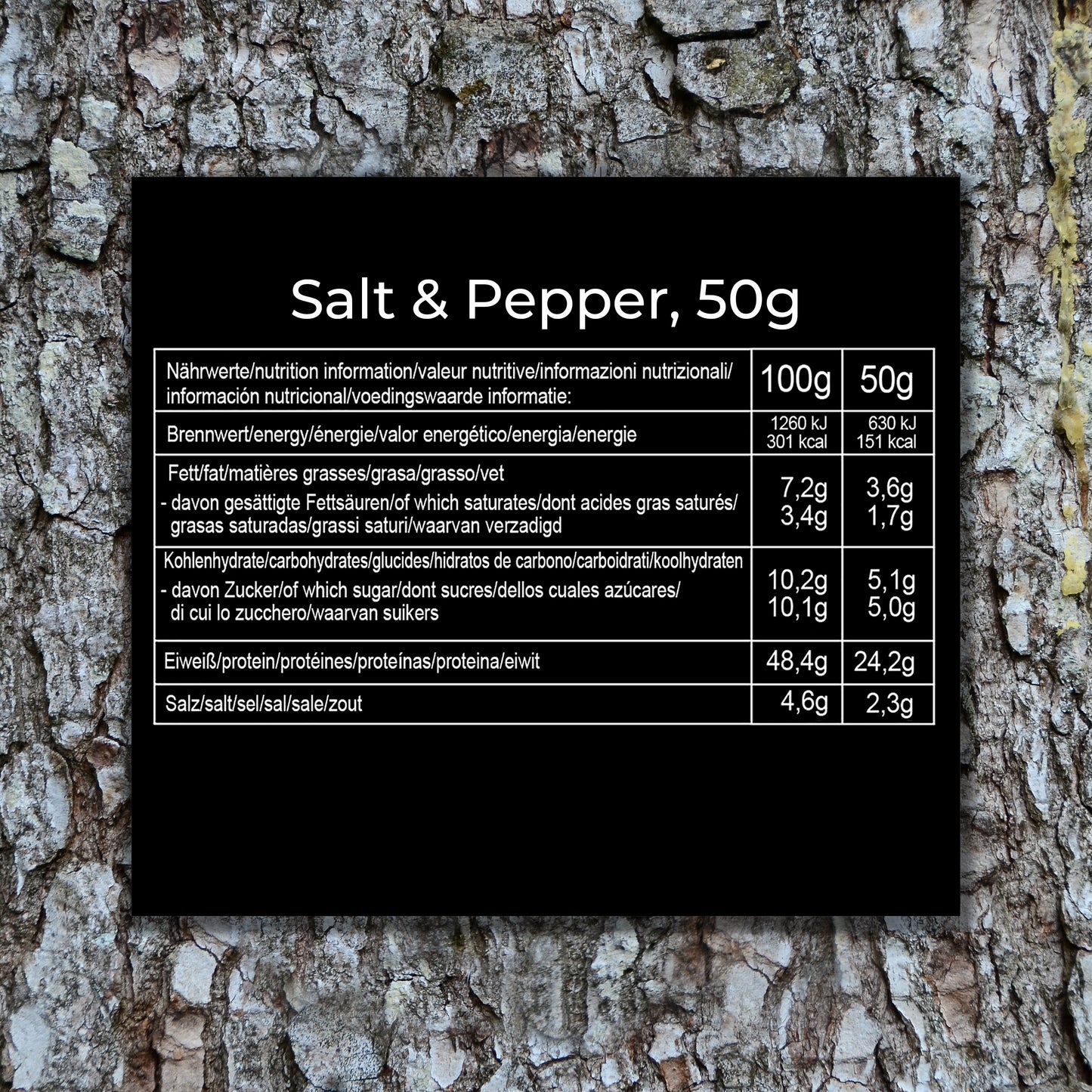 Simple Jerky Nährwerttabelle - Salt & Pepper (50g)